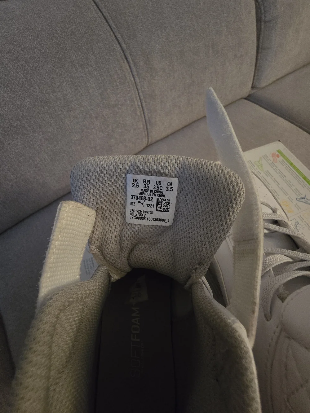 Puma White High-Top Kids Sneakers - Picture 3 of 3